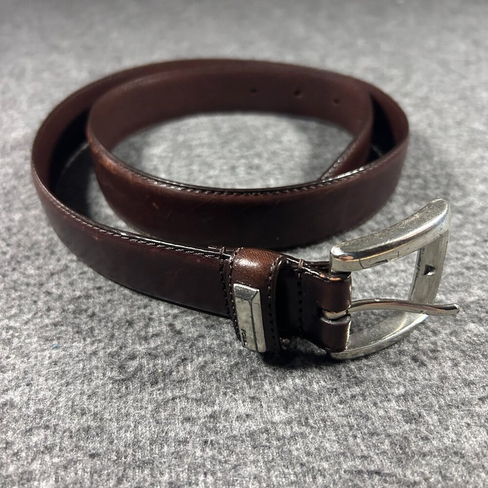 Fossil Leather Belt Men’s Medium Mahogany Brown Medium Classic
